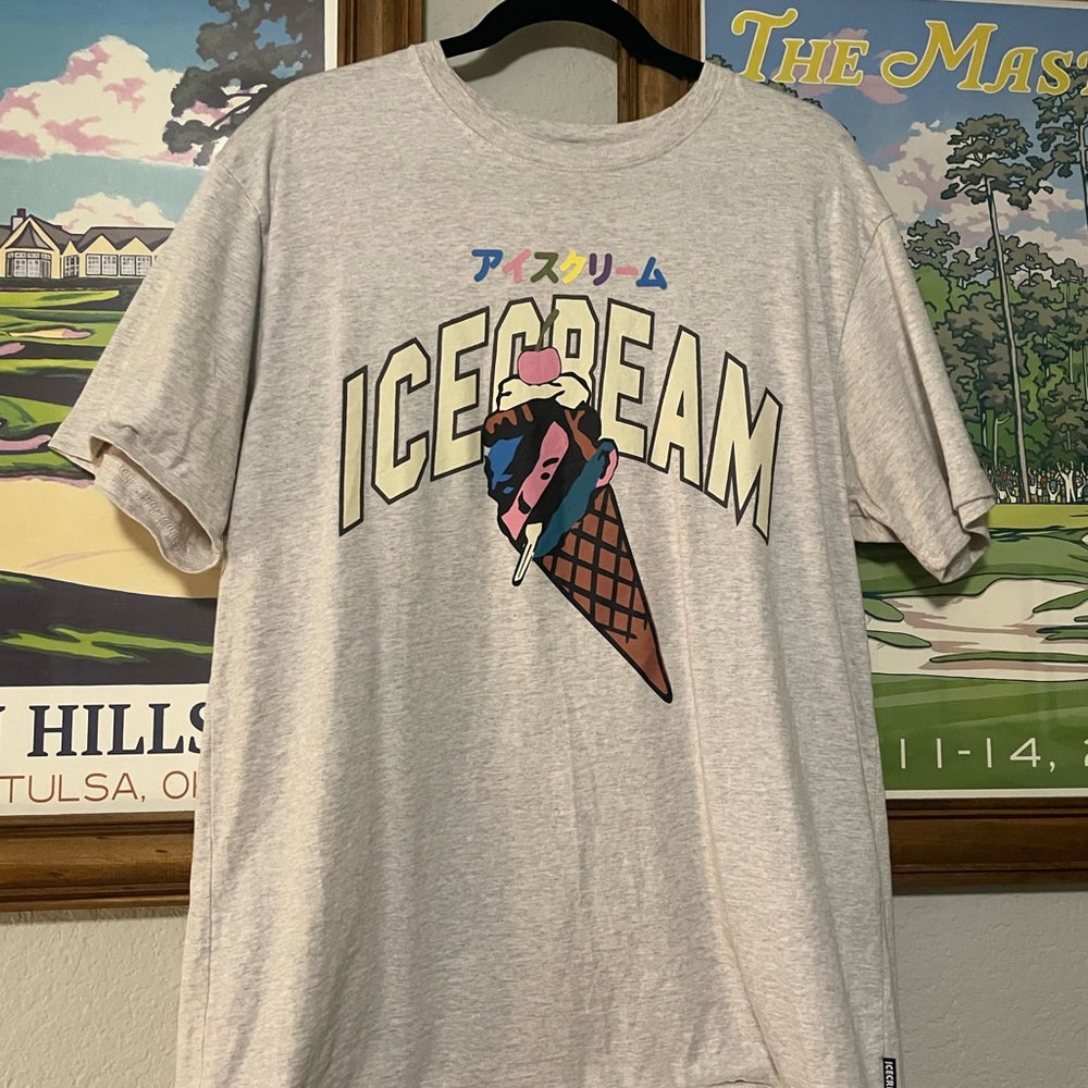 ICECREAM Graphic T-Shirt Ice Cream Cone Japanese Text Streetwear Men’s L